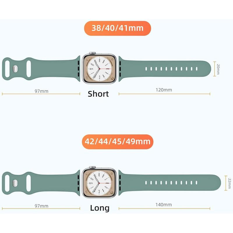 Paquete de 6 Correas Compatibles de Reemplazo para Apple Watch – 38 mm, 40 mm, 41 mm, 42 mm, 44 mm, 45 mm, 46 mm, 49 mm – Correas Deportivas de Silicona Suave para Mujeres y Hombres