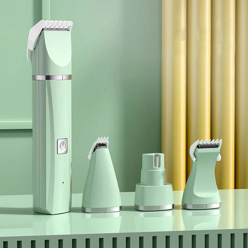 Kit Eléctrico de Aseo para Mascotas 4 en 1 – Cortapelo, Máquina de Esquilar y Lima de Uñas para Gatos y Perros
