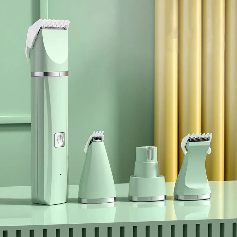 Kit Eléctrico de Aseo para Mascotas 4 en 1 – Cortapelo, Máquina de Esquilar y Lima de Uñas para Gatos y Perros